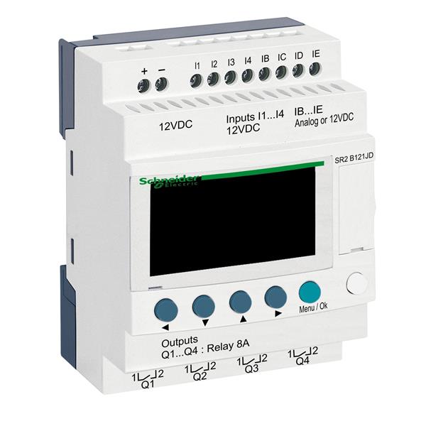 ZELIO LOGIC SR2B121JD - 8E/4S C/RELOGIO SR2B121JD 21.39.102 